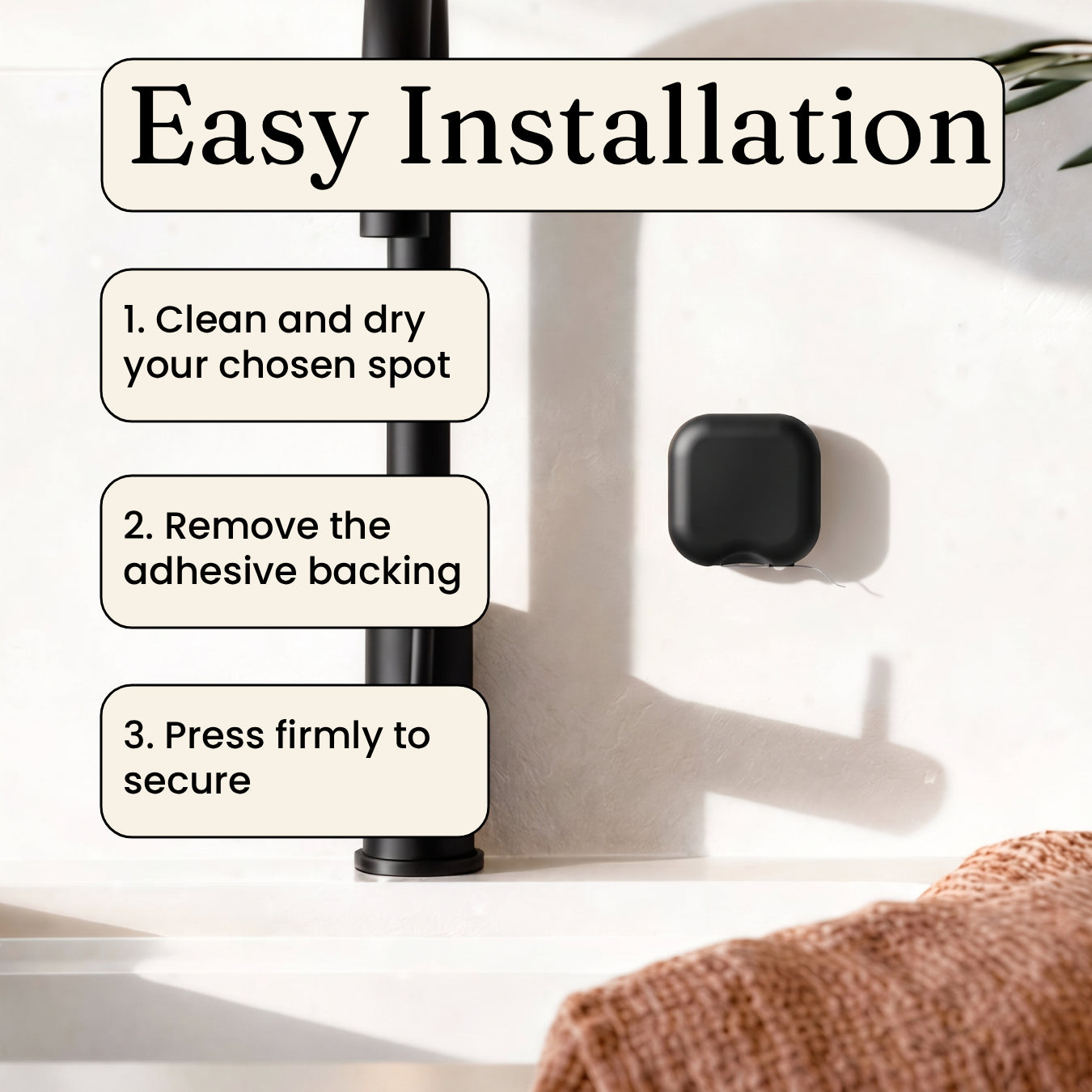 Wall mounted floss holder