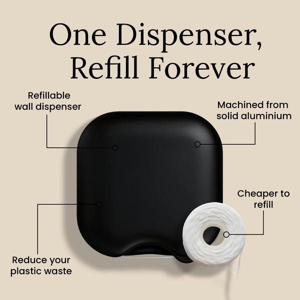 One metal dispenser instead of endless plastic tubs