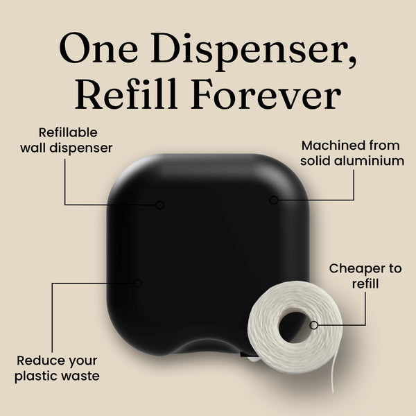 One metal dispenser instead of endless plastic tubs